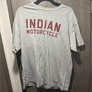 Indian Motorcycle Men's Short Sleeve Tee in Gray with Red Logo